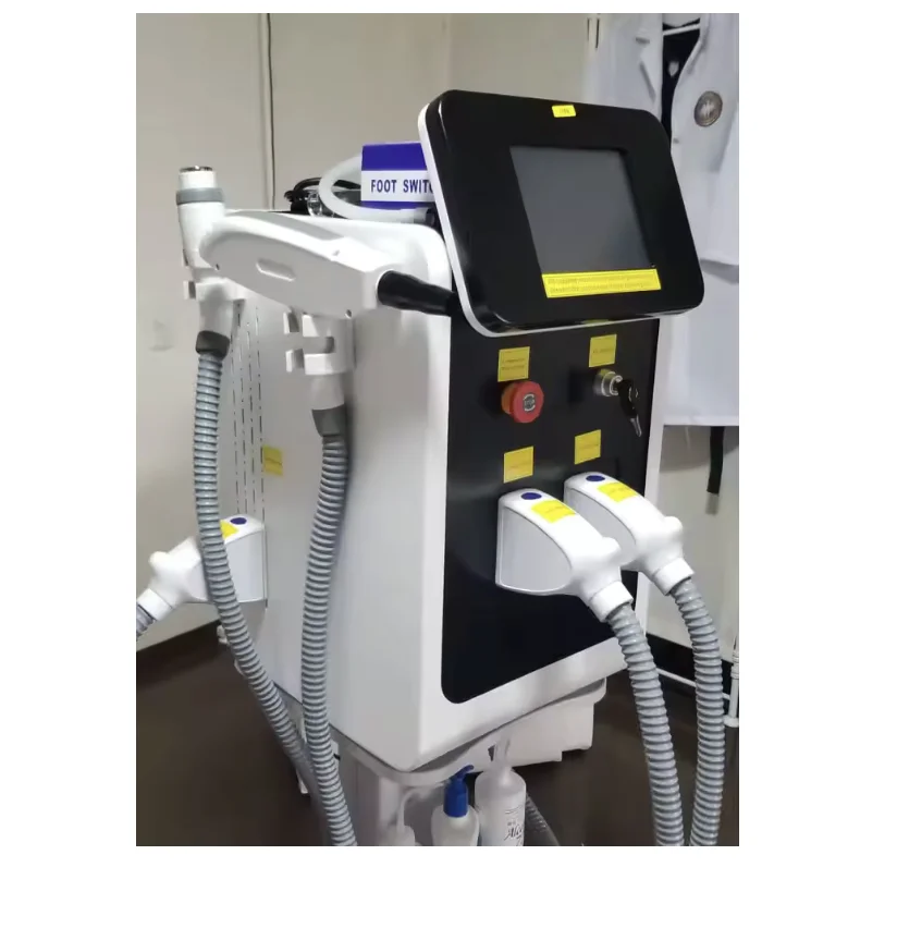 IPL + OPT 3 in 1 Permanent Hair Removal E-light Epilator Nd YAG Laser Tattoo Removal RF Wrinkle Removal Whitening Facial Lift