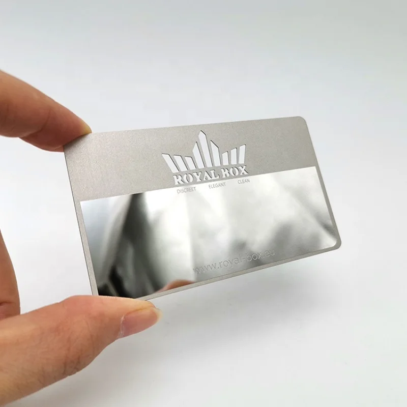 10 0.piecesCustom Logo Stainless Steel Tagmo Card Steel Copper Metal Id Rfid Chip Metal Business Cards with Mi