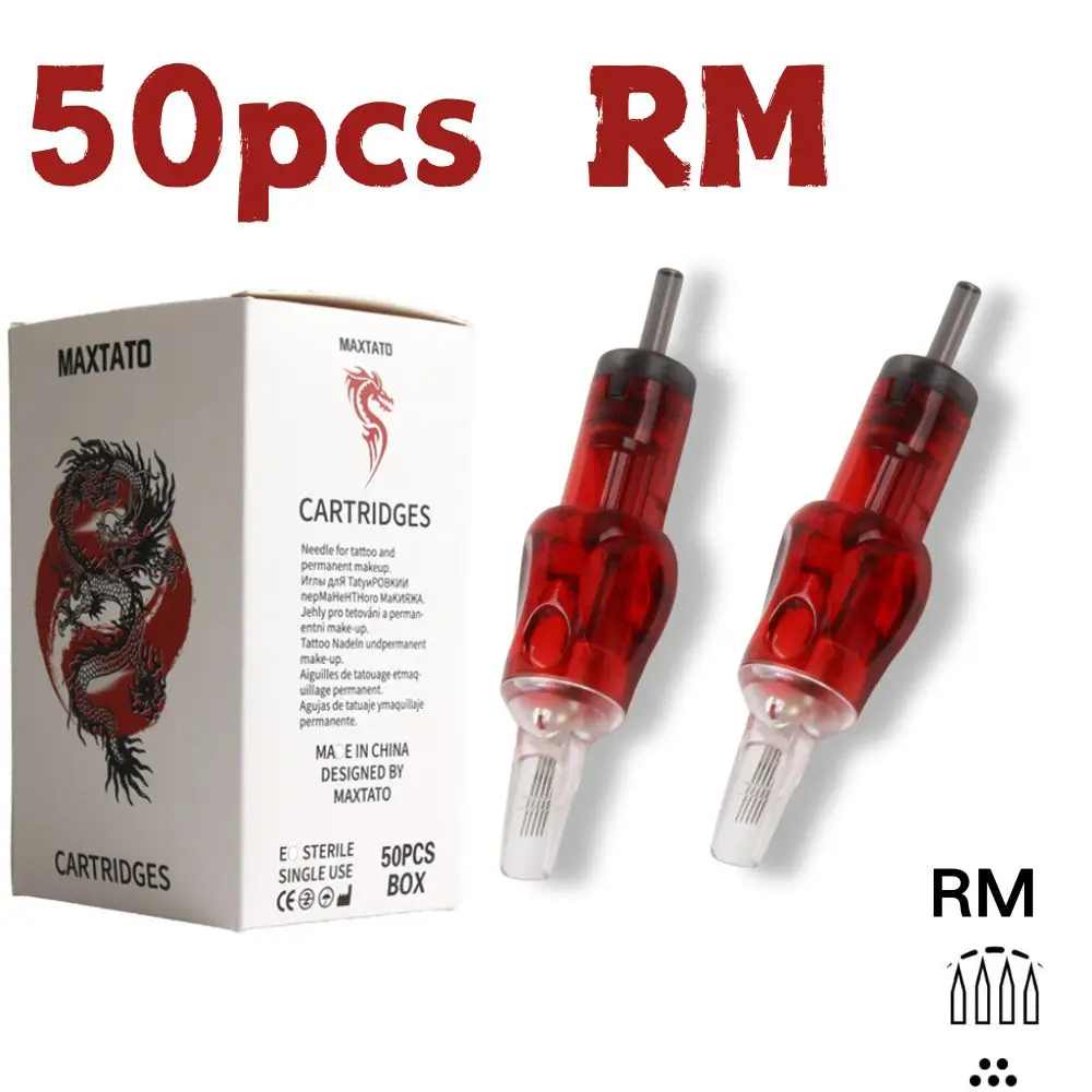 

50pcs Round Magnum Tattoo Needle Cartridge 5RM 7RM Disposable Eyebrow Lip Tattoo Needles Curved Magnum For Tattoo Machine