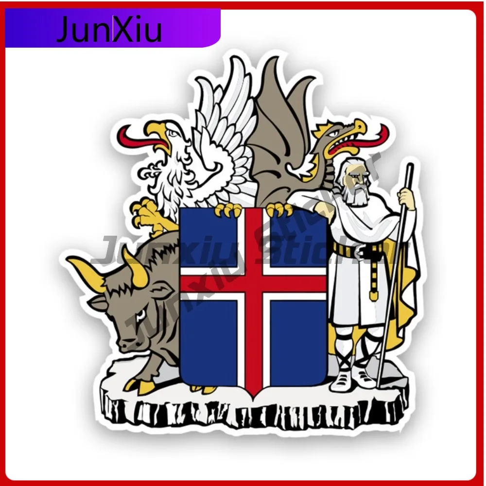 

Icelandic Coat Of Arms Sticker Waterproof Funny Car Waterproof Vinyl Decal For Door Trim Outdoor Creative Fun Protection