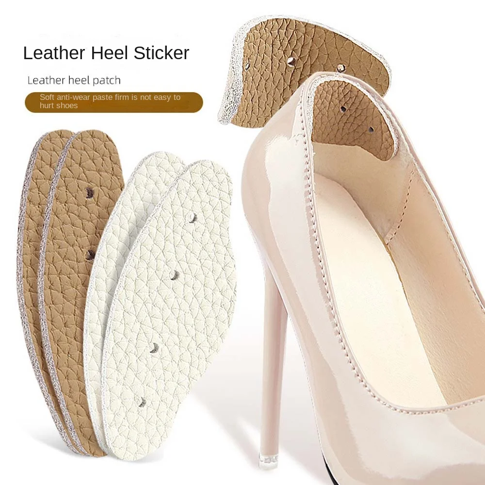 Foot Protector Sticker Cowhide Heels Pads Prevent Abrasion Anti-Wear Heel Protectors Foot Care No Slip Leather Heel Insoles