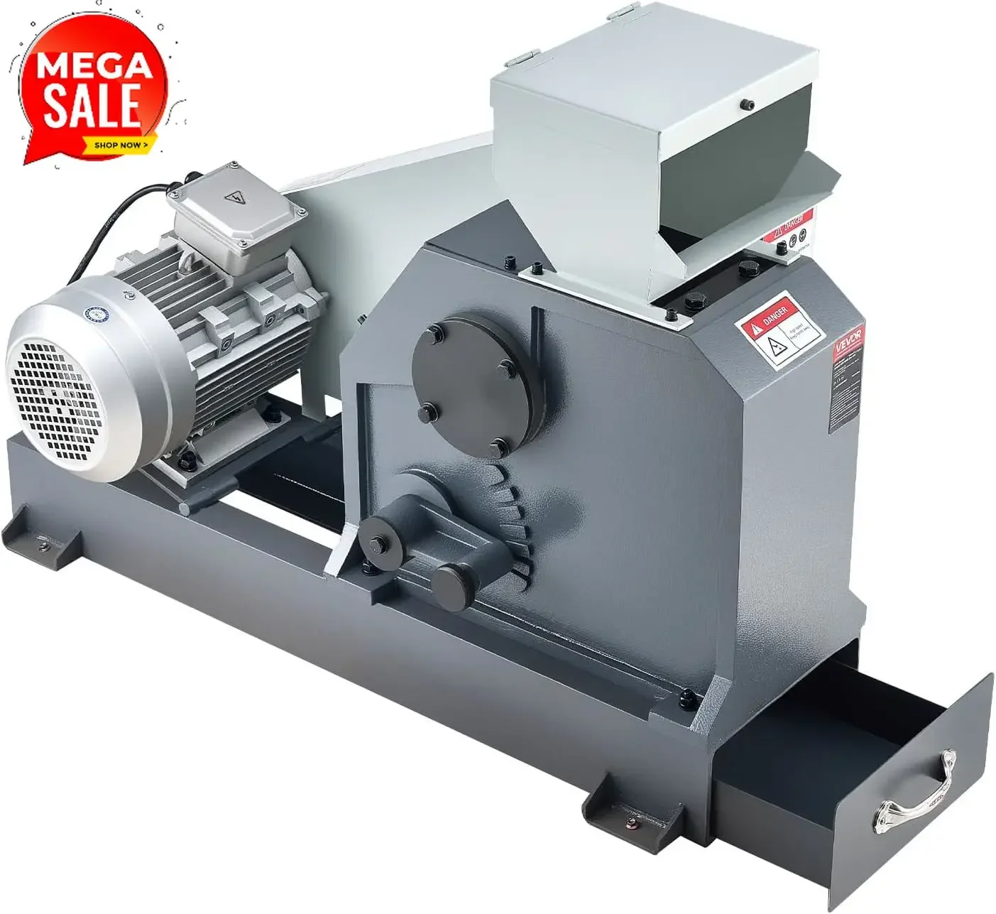 Jaw Crusher Machine, 4KW High Power Rock Stone Crush Machine, 7.87 x 9.65 inch Feeding Port, 1740 RPM Speed Stone Shatter Grinde