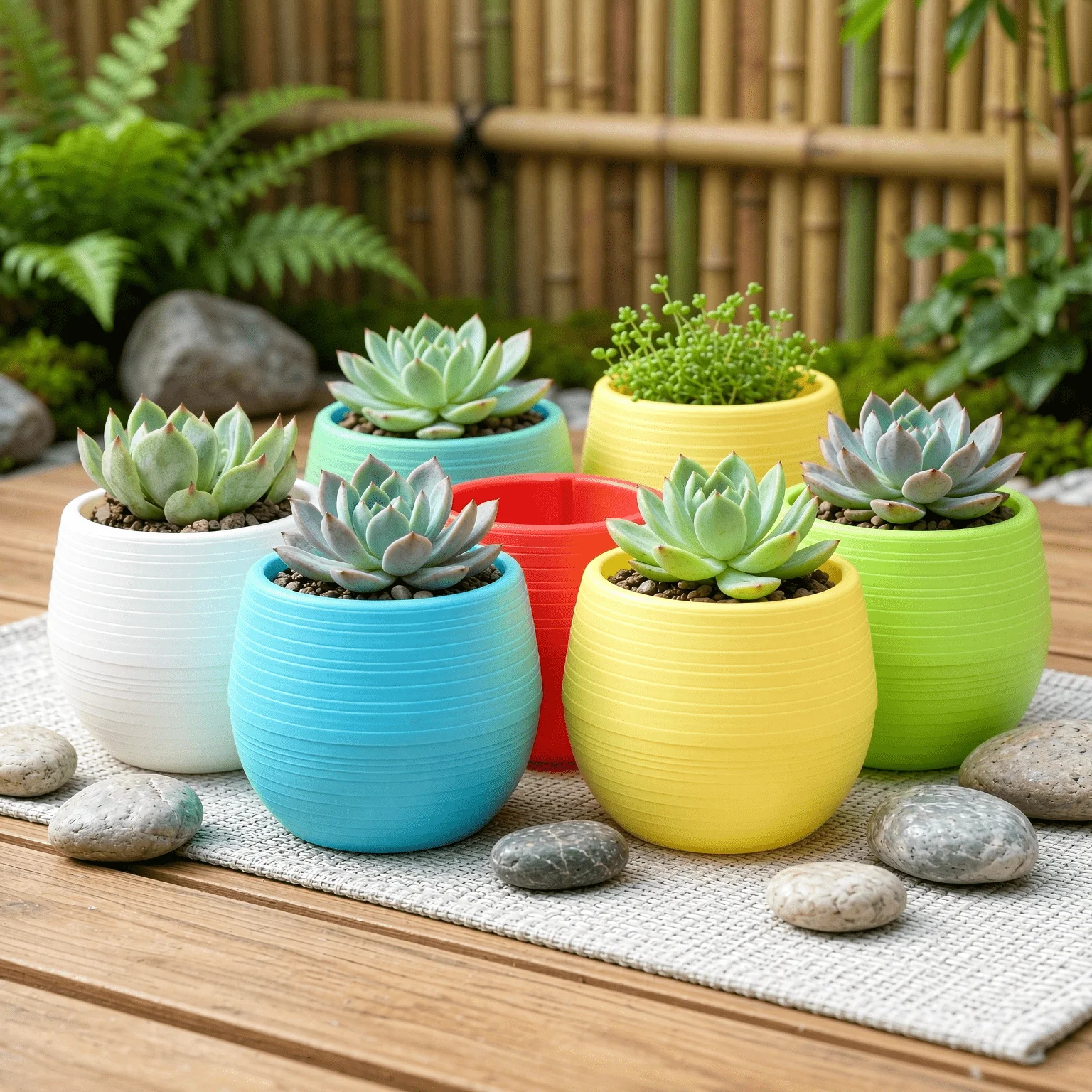 8/13Pcs Round Plastic Planter Pots Random Colors Self-Watering Succulent Flower Pots with Drainage Holes Tray Small Desktop TMZ