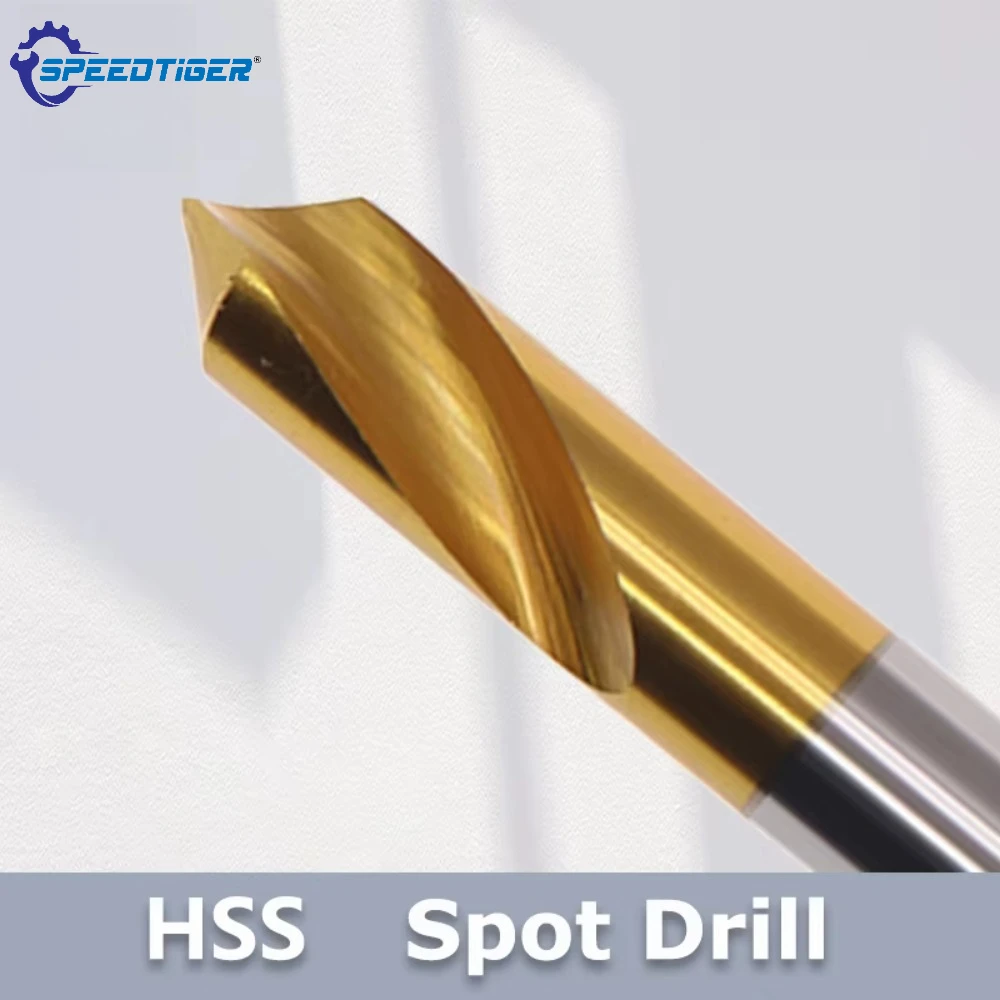 HSS Spot Drill Angle of 60° 90° 120°  Stub Starting Location Center Bit CNC Prepare Guide Pilot Hole Chamfer Machine Tool