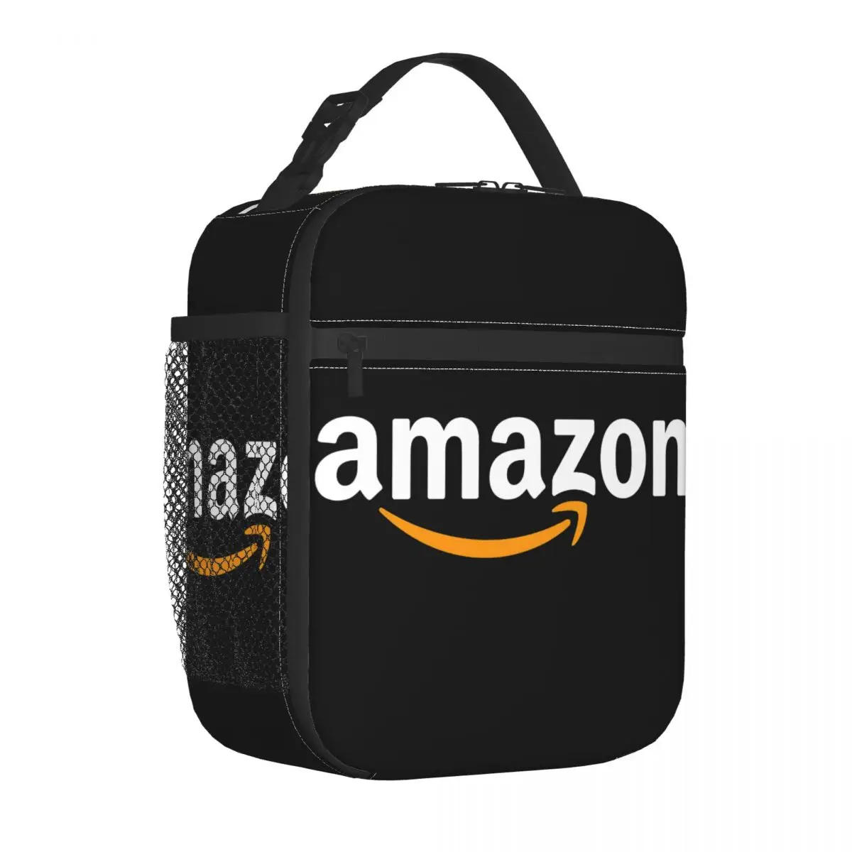 Bolsa de almuerzo aislada con logotipo de Amazon, bolso de mano para comida