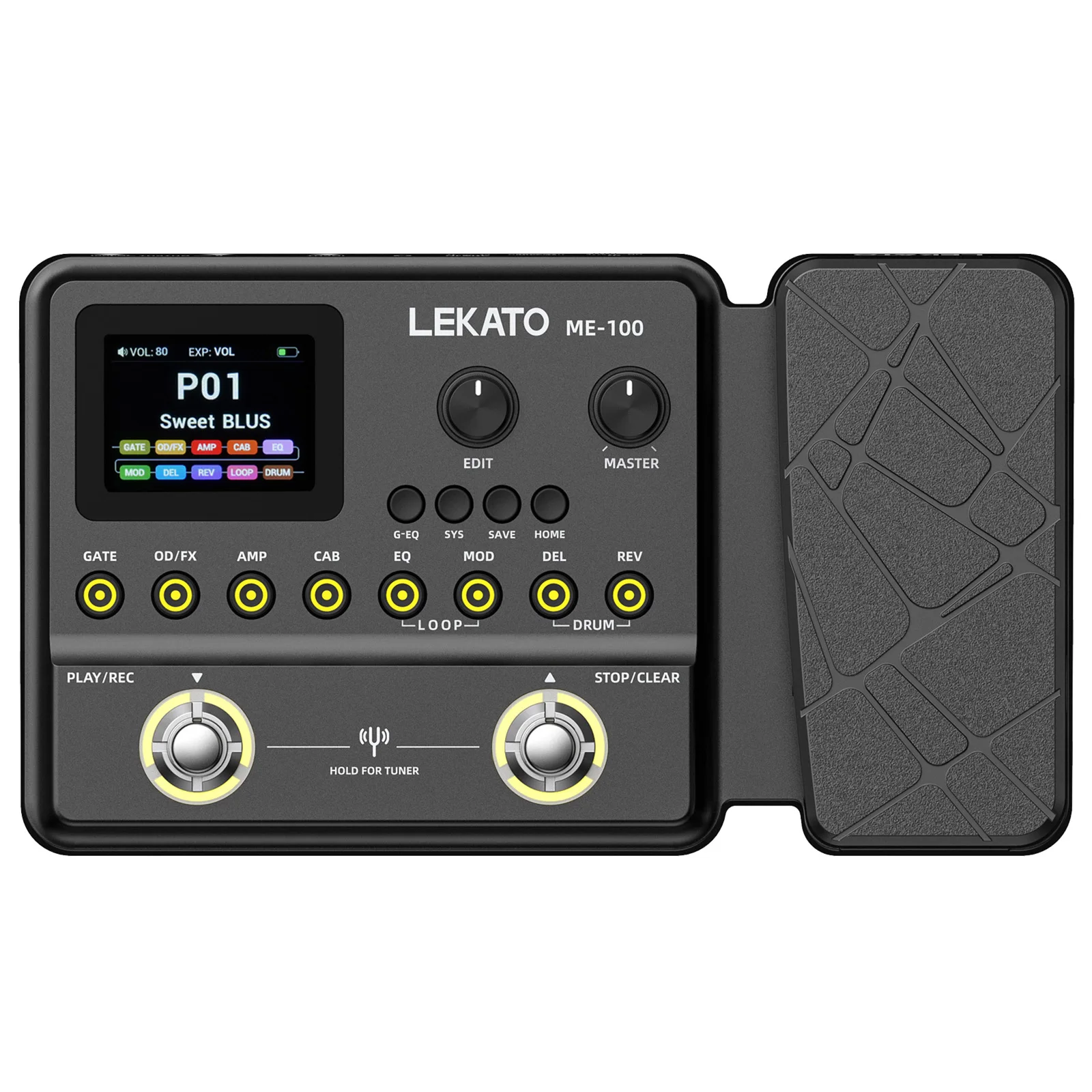 LEKATO ME-100 Multi Effects Processor Guitar Pedal  Electric Bass Acoustic Guitar Pedal 126 Effects 40 Amp Rechargeable Looper