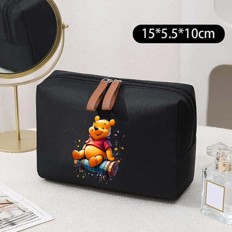 Disney Winnie The Pooh Bear Cosmetics Storage Bag for Women Travel Portable Toiletries Storage Bag Makeup Clutch Women Purse