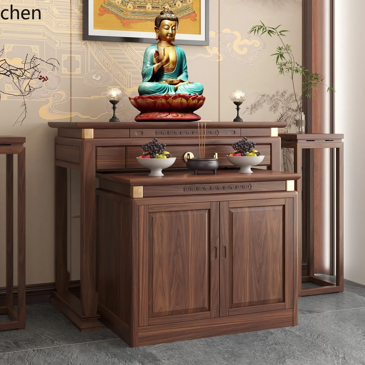 HYS Solid Wood Table for Home Use, Guanyin Altar Table, Buddhist Altar Table, God Altar Table, Offering Table