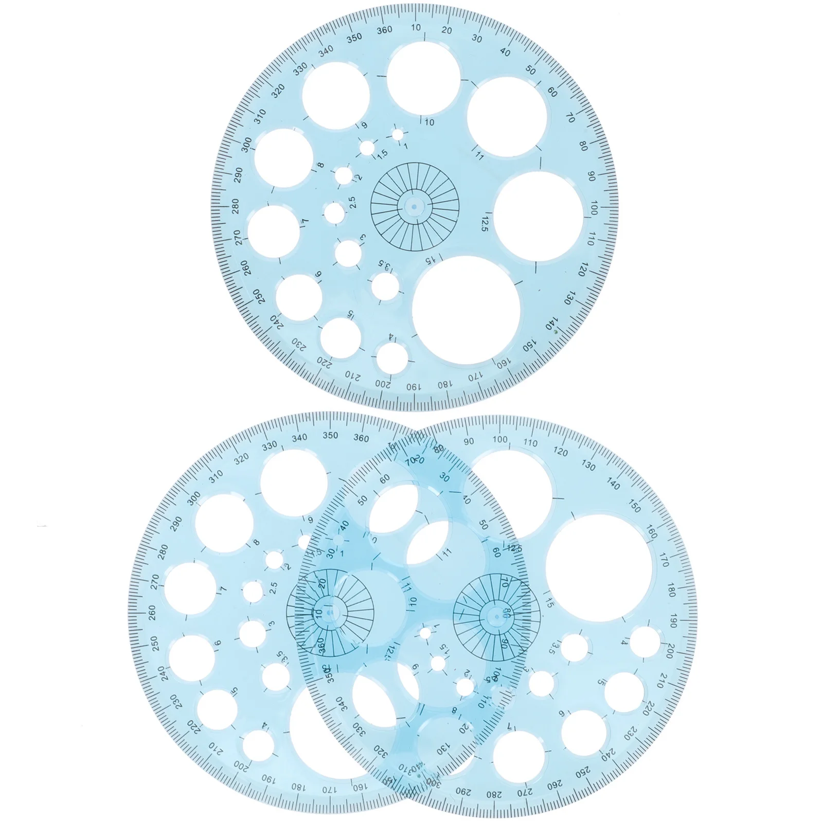 3 قطعة 360 درجة دائرة المنقلة أدوات الهندسة مقياس واضح مسطرة قياس دقيقة خفيفة الوزن لصياغة رسم الرياضيات