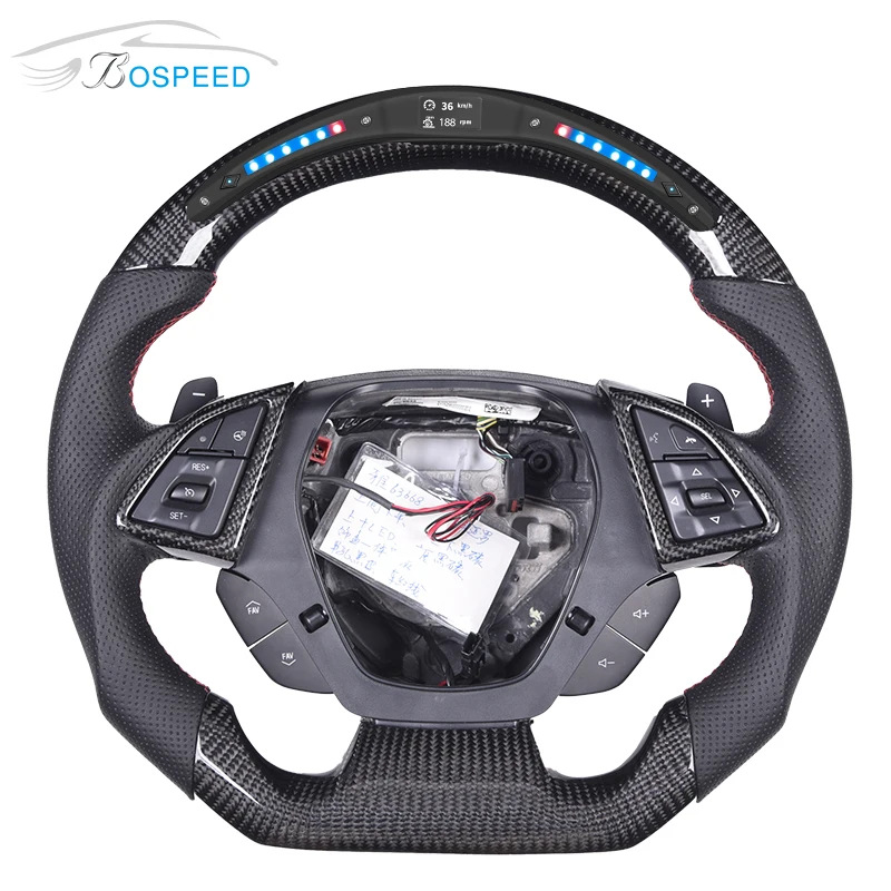 Carbon Fiber Steering Wheel For Chevrolet Corvette Camaro SS ZL1 Racing Car Steering Wheel