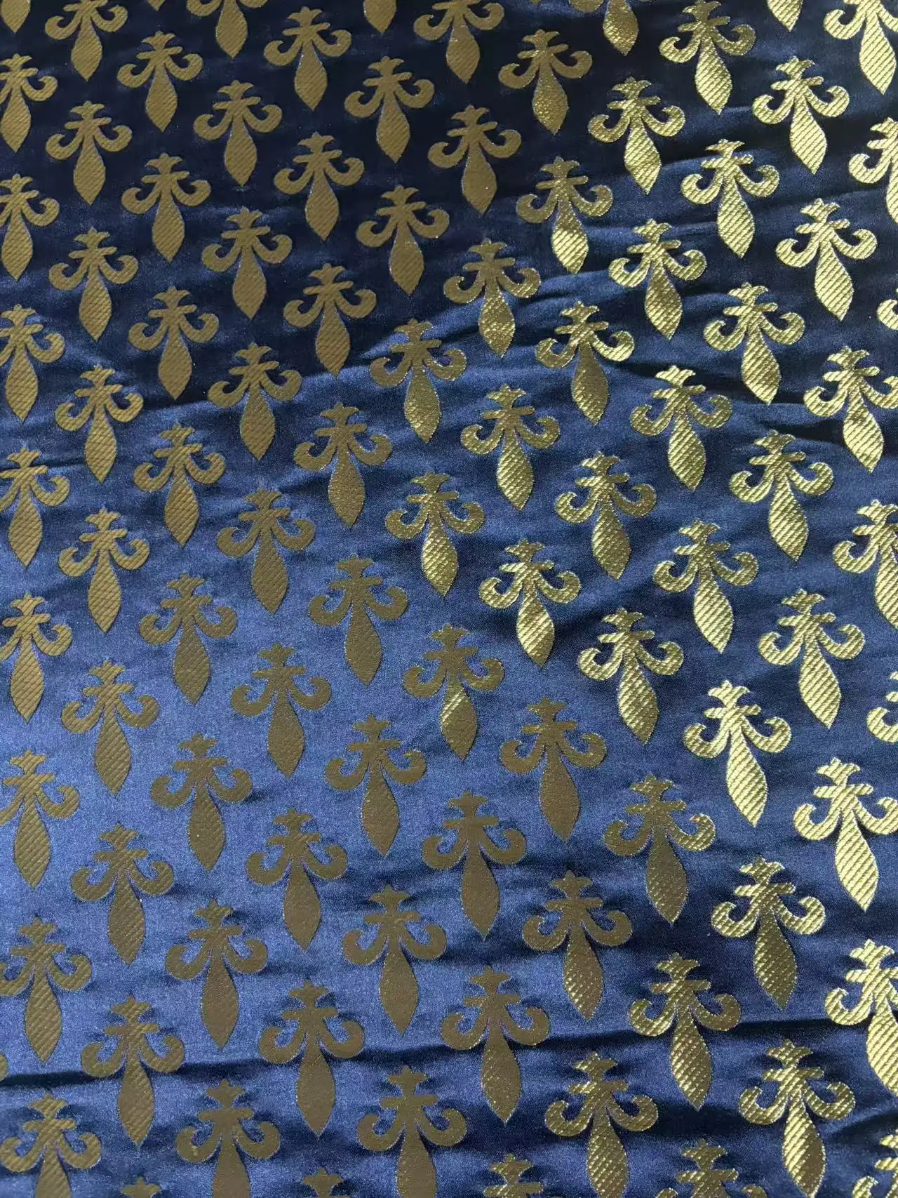 

European royal iris coat of arms restored fabric 100% silk brocade fabric