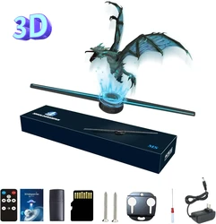 Ventilador de holograma 3D, proyector holográfico 3D, luz de pantalla publicitaria, proyector holográfico HD, tiendas, barras, fiesta, Navidad, Halloween