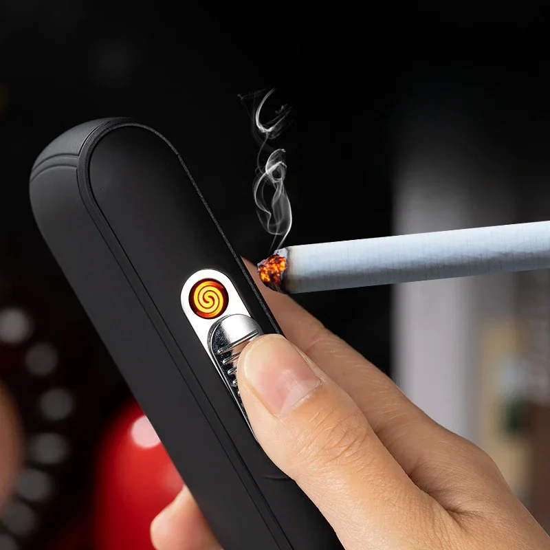 Portable Two-in-one Multifunctional USB Cigarette Lighter Cigarette Case Rechargeable Lighter 10 Thick Cigarette Case