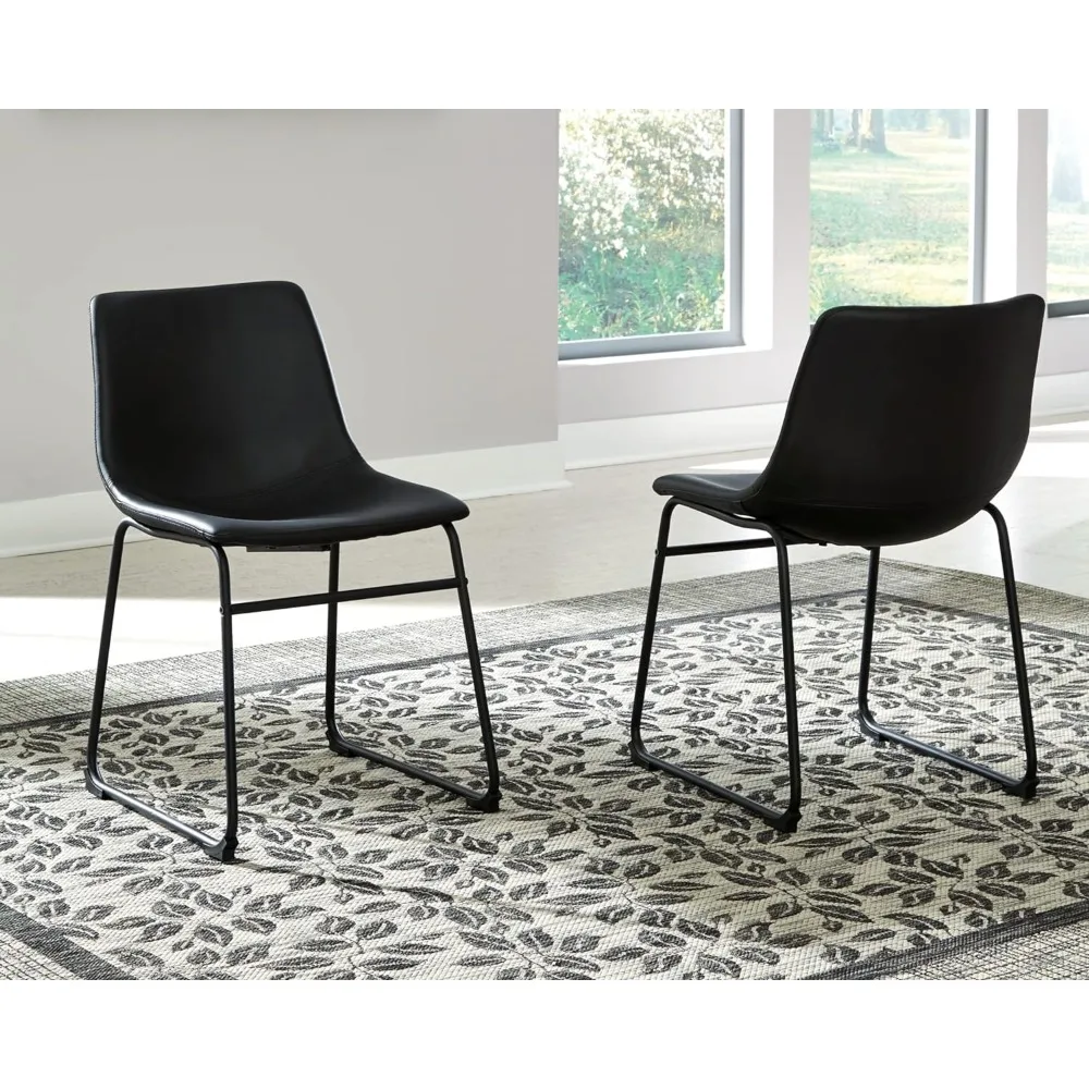 Centiar Mid Century Dining Room Bucket Chair, 2 Count, Black