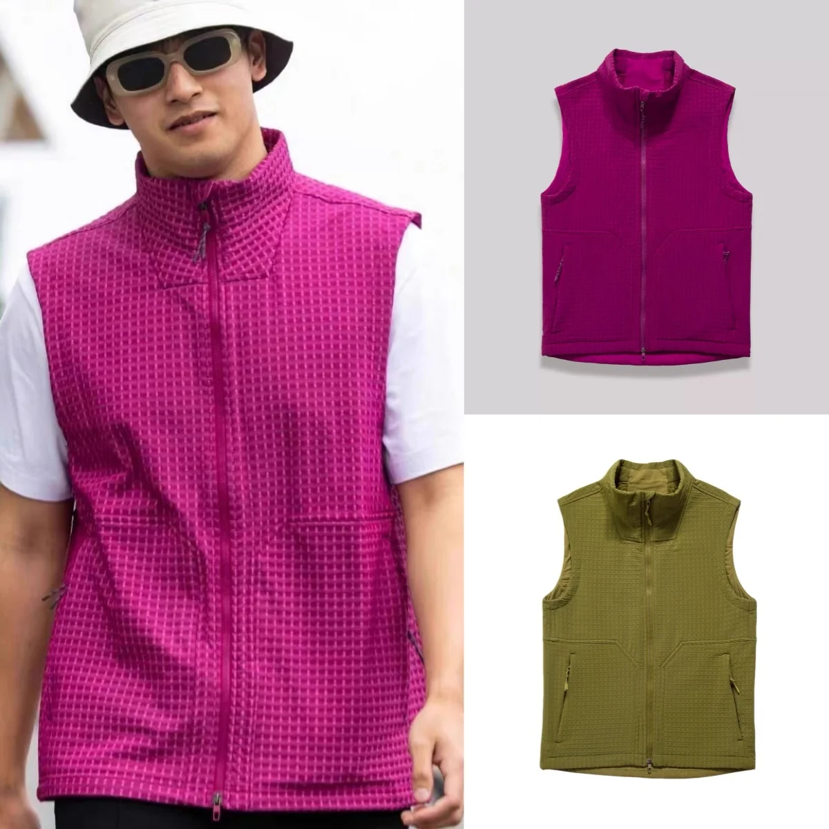 

New Cloud Fluffy Warm Fce Vest Windproof Thermal Trimming Men Women Close-Fitting Stand Collar Layering Outerwear Jaet