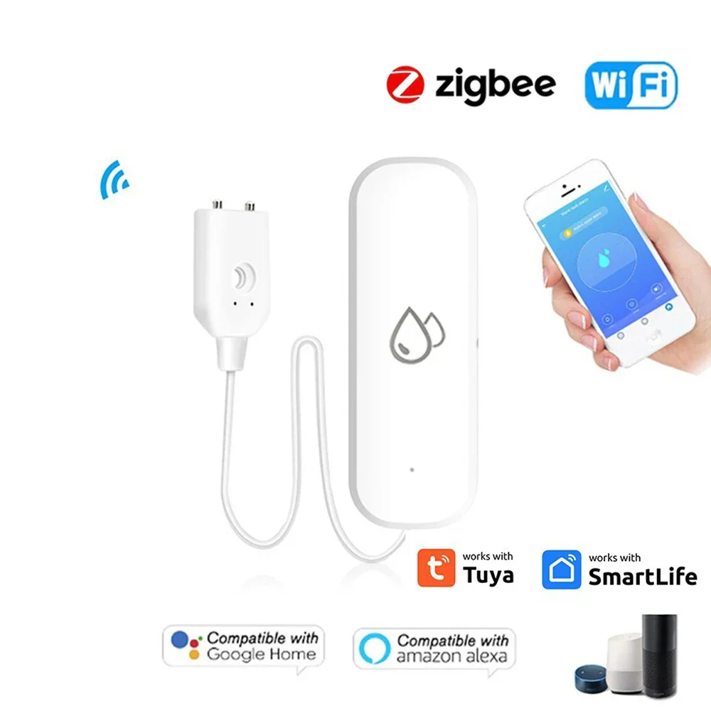 Tuya WiFi /Zigbee Water Leakage Sensor Flood Water Leakage Alarm Smart Home Automation Security Protection Smart Life App