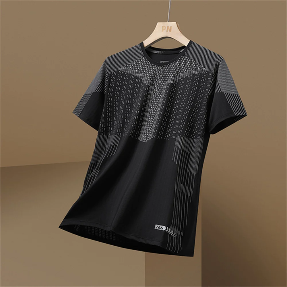 Camiseta de manga corta con estampado 3D para hombre, ropa deportiva transpirable de secado rápido para correr, Tops de cuello redondo de gran