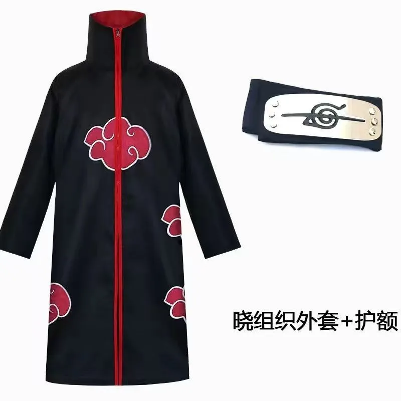 Anime Hokage Akatsuki Cosplay Ninja Kostüm Umhänge mit Stirnband Schmerzen Uchiha Itachi Sasuke Sasori Kakuzu Comic Con Kleidung