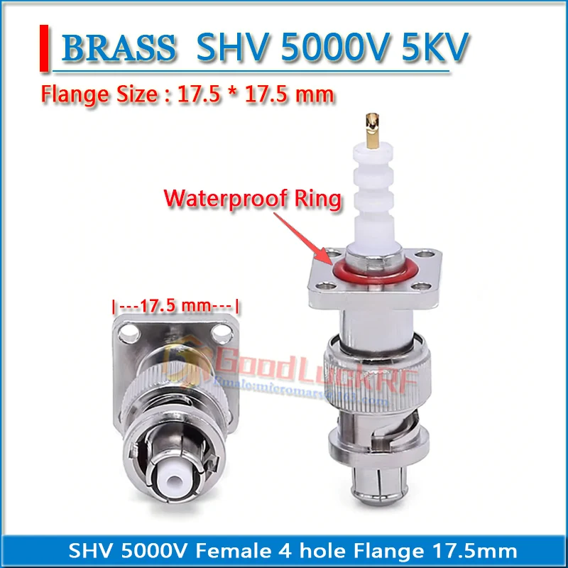 

Высоковольтный радиочастотный разъем BNC (штекер) SHV 5KV 5000V (4 контакта, фланец 17,5 мм, панельный монтаж, пайка)