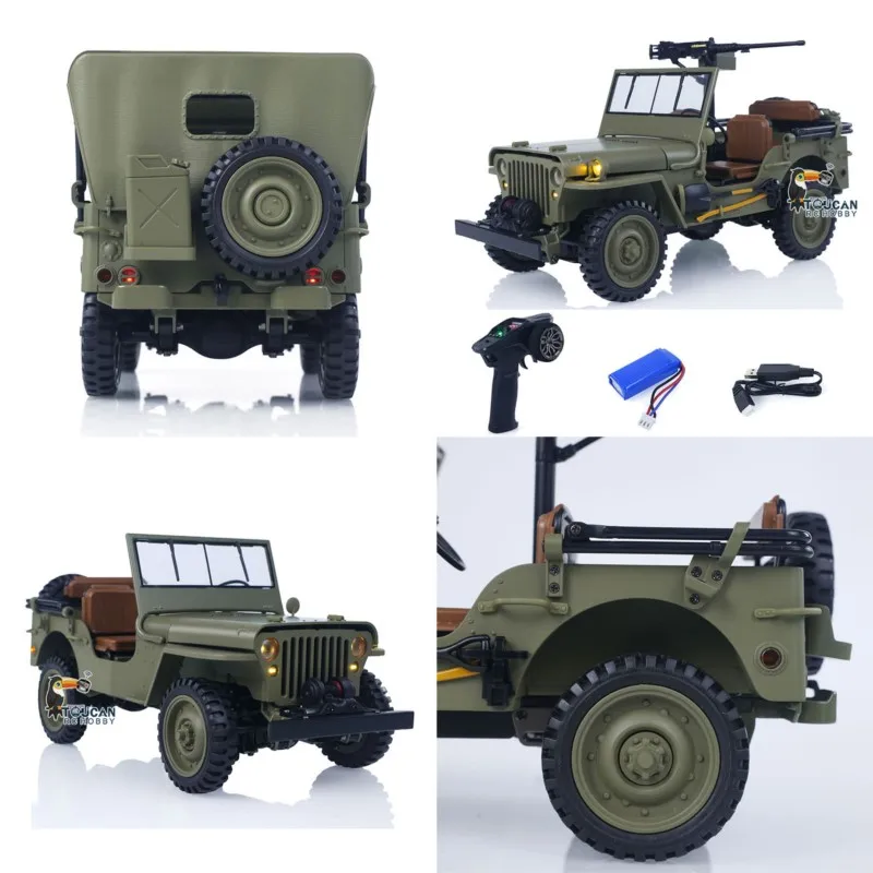 HG 1/14 RC Off Road Vehicle Open-top Remote Control Military Car HG4 58 4WD 2.4GHZ Combat Model Toys 2Speed Smoke Battery Radio
