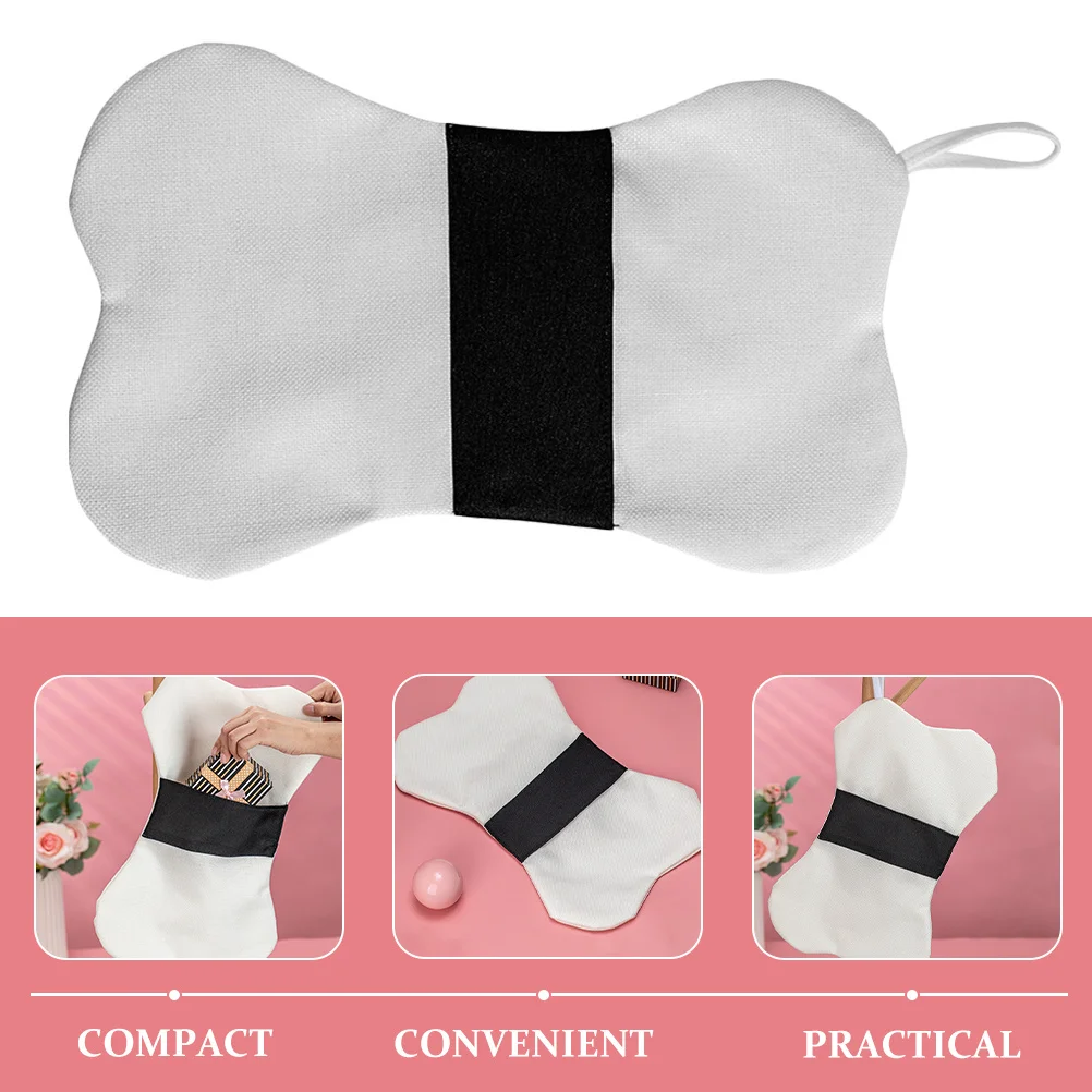 

Cotton Linen Gift Bag Cute Bone Shape Heat Transfer Blank Jewelry Pouch Candy Small Gift Packing Bag Blank Jewelry Pouch