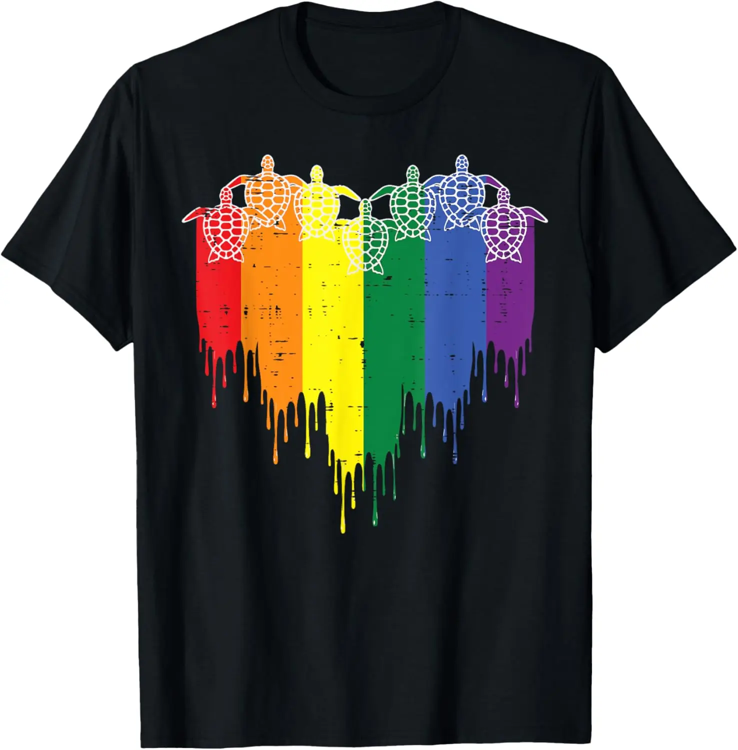 

Gay Rainbow Turtles Heart LGBT Flag Pride Month Men Women T-Shirt,100% cotton