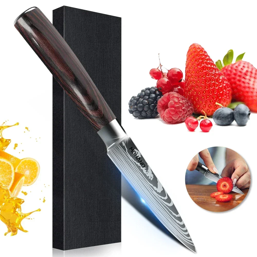 

Kitchen Knives Fruit Knife High Carbon Stainless Steel Multifunctional Knife Ultra Sharp Japanese Pocket Utility Knife