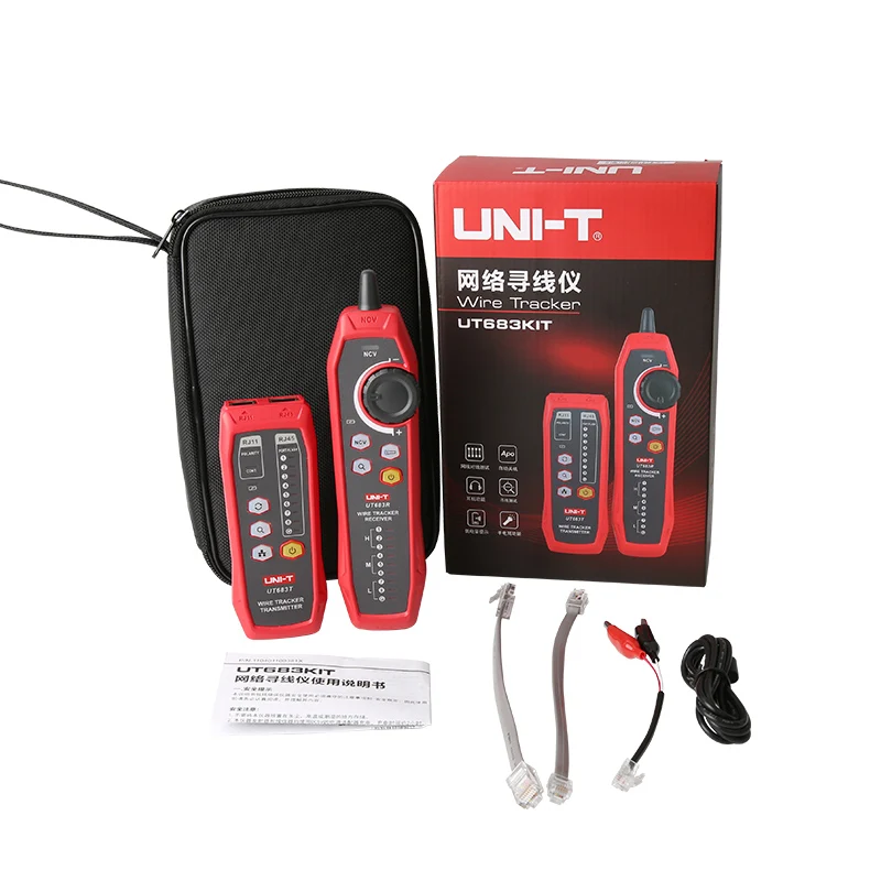 Imagem -06 - Uni-t Ut683kit Lan Tester Rede Fio Tracer Cabo Rastreador Rj45 Rj11 Linha de Telefone Localizador Reparação Ferramenta Rede