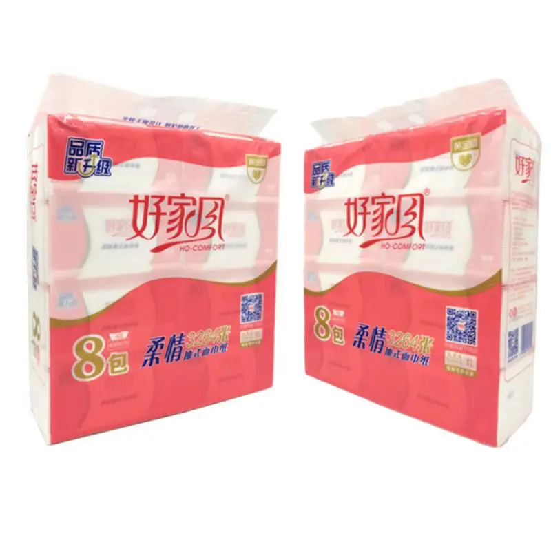 8 عبوات مناديل ورقية ناعمة، 5 طبقات في كل عبوة، 410 ورقة في كل عبوة، ورق تواليت منزلي كبير الحجم للمناديل