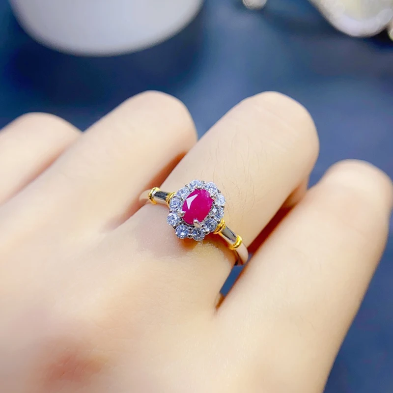 Natural Ruby Rings for women silver 925 jewelry luxury gem stones 18k gold plated free shiping items