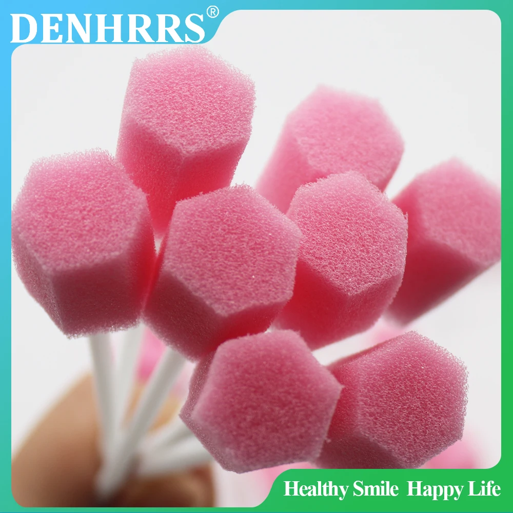 

100Pcs/Pack Disposable Oral Care Sponge Swab Tooth Cleaning Mouth Swabs With Stick Sponge Head Cleaning Swab