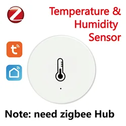 Tuya ZigBee-Sensor de Temperatura e Umidade em Tempo Real, Trabalhe com Alexa, Google Home, Smart Life, Tuya Smart App Control