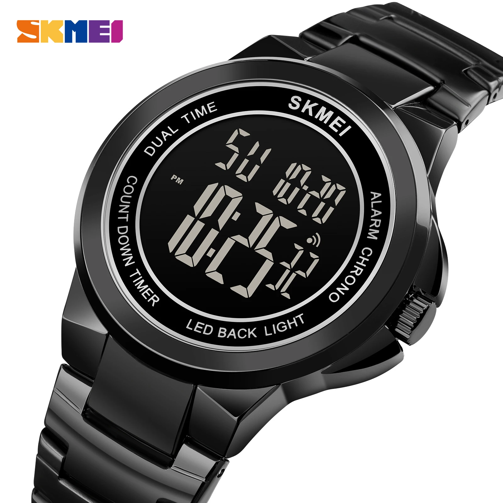 Luxury Stainless Steel Men Male Digital Watches For Men Skmei Brand Chrono Electronic Clock Waterproof Watch Relogio Masculino