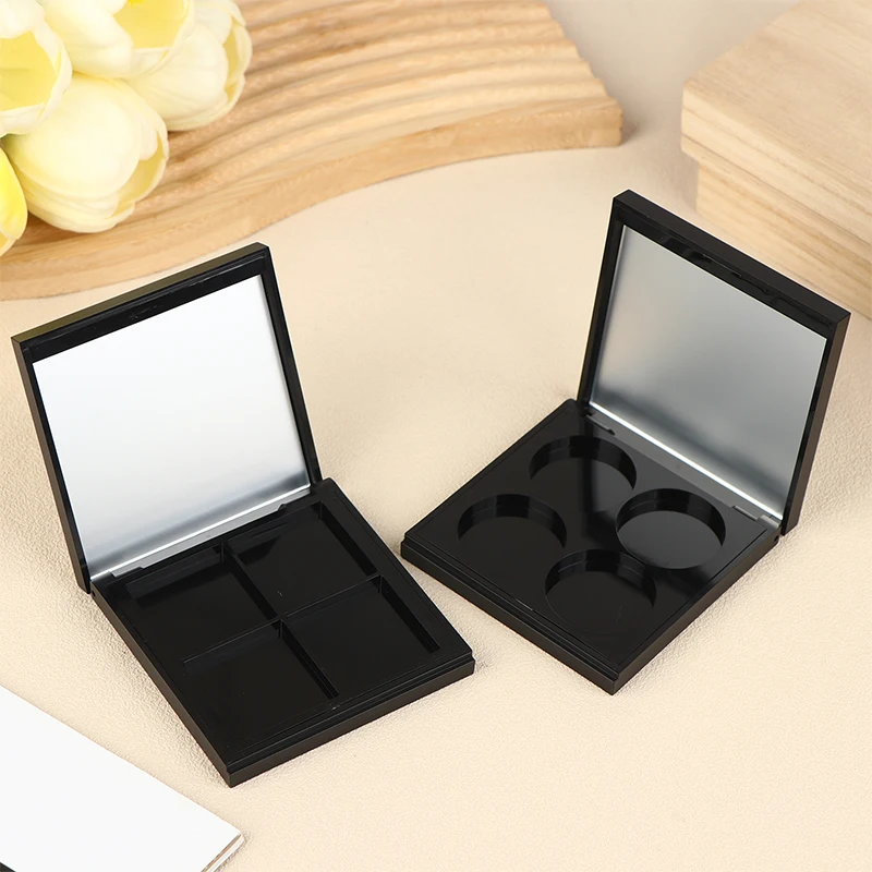 4 Grids Magnetic Cosmetics Palette Holder Box Professional Lip Gloss Case with Mirror for Eyeshadow And Powder Blusher