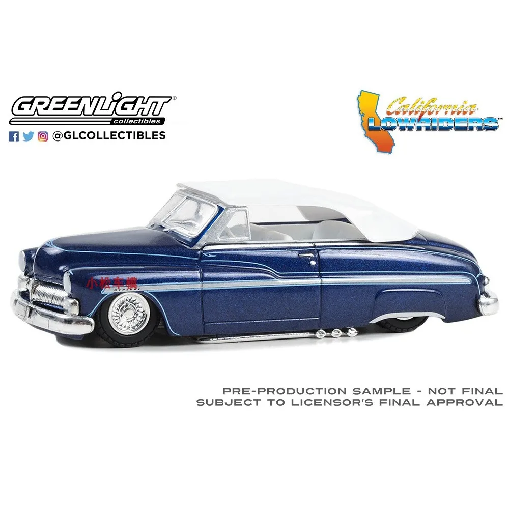 

1:64 California Low Party Series 4-1950 Mercury Eight Chopped Convertible — темно-синяя расширенная модель автомобиля, коллекционные предметы