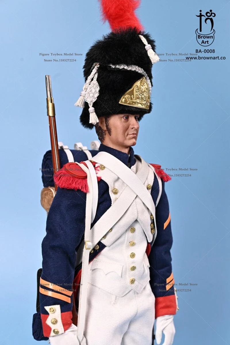 BROWN ART BA-0008 1/6 Skala Napolenioc Foot Soldier of the Imperial Guard Model Toys 12" Pełny zestaw figurek akcji Kolekcja dla fanów