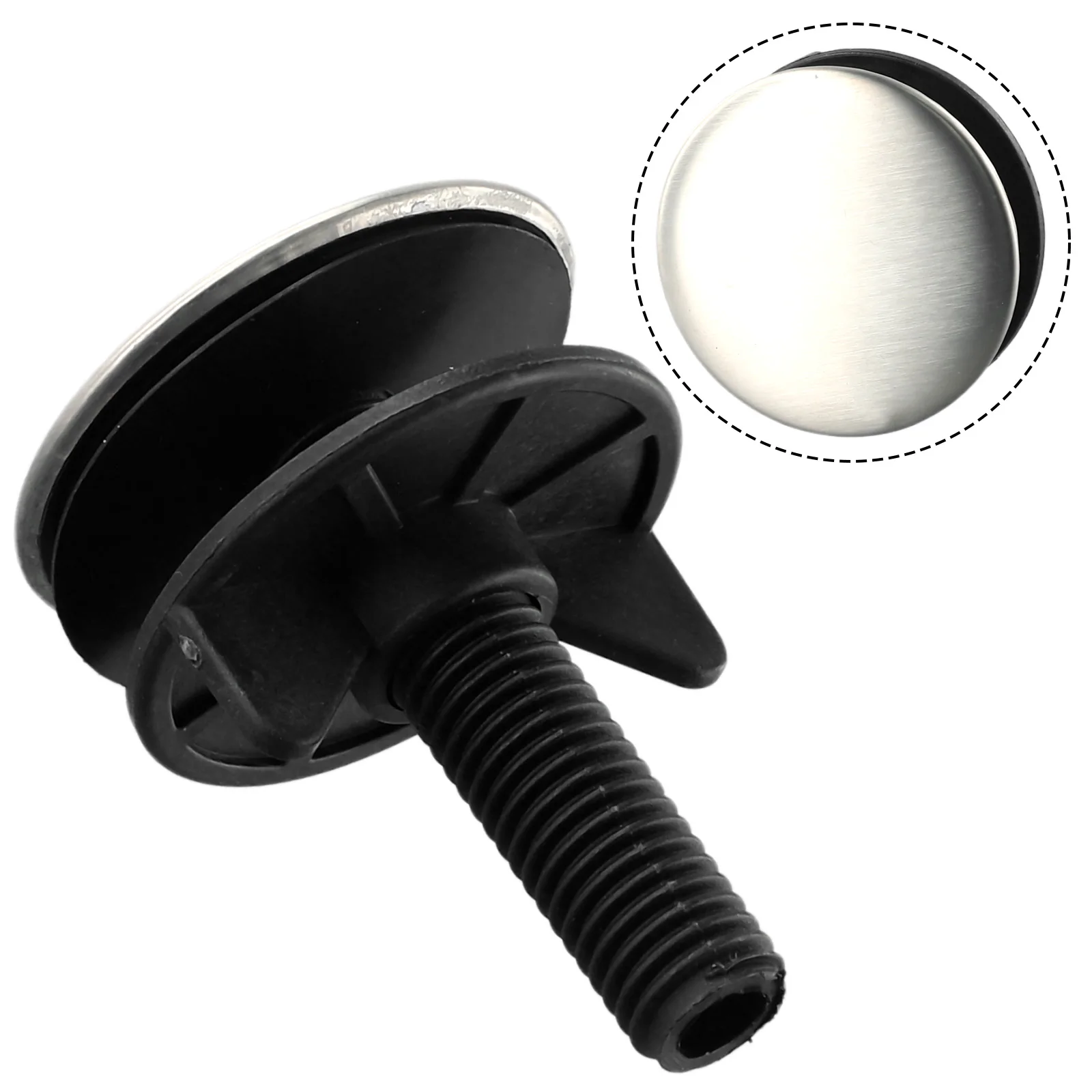 Sink Hole Blanking Stopper with Precision Threaded Shank for Firm Engagement in 12mm to 40mm Diameter Openings