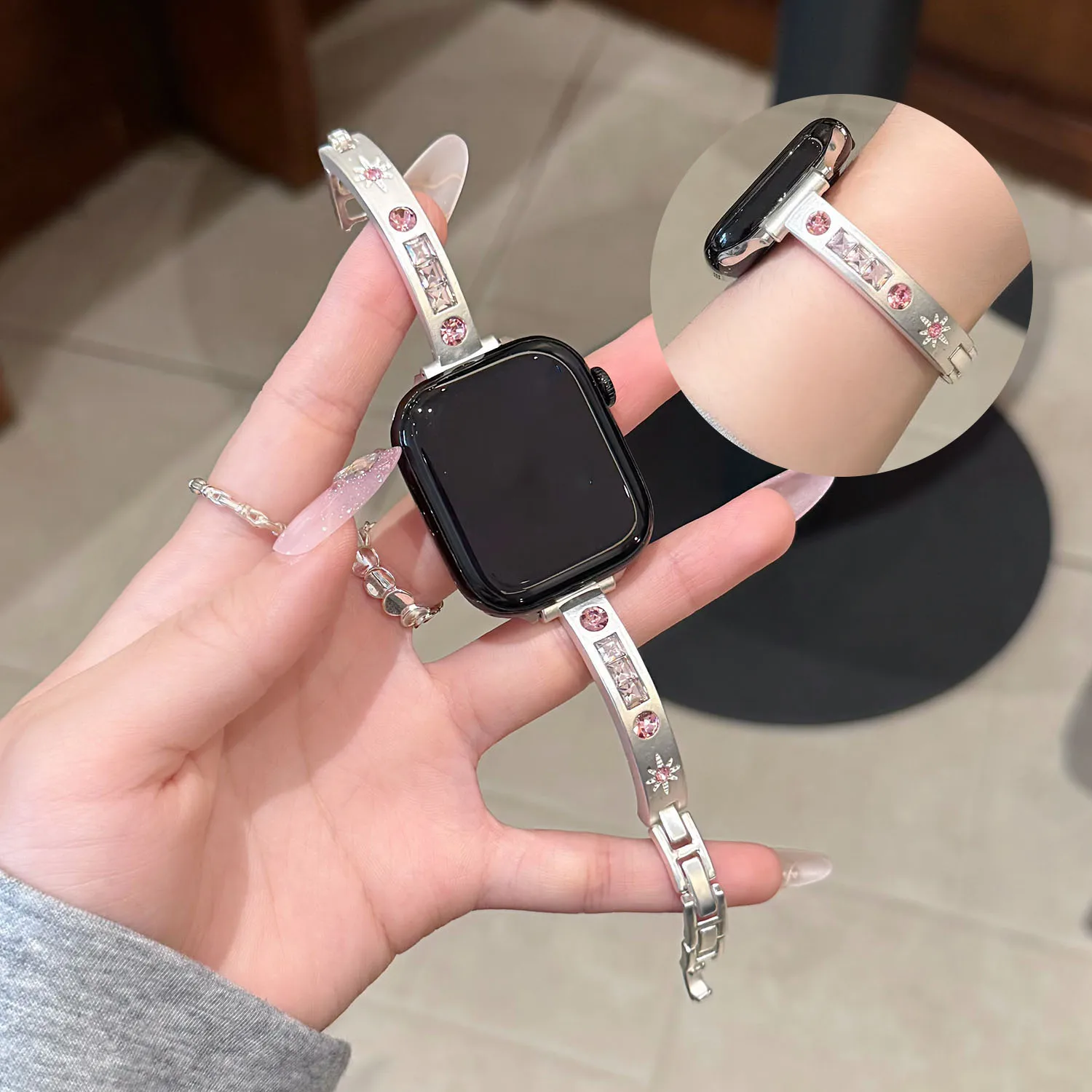 

Металлический ремешок Starry Sparkle Diamond для Apple Watch 38/40/41/42-49 мм, женский ремешок для IWatch 11/10/9/8/SE-1
