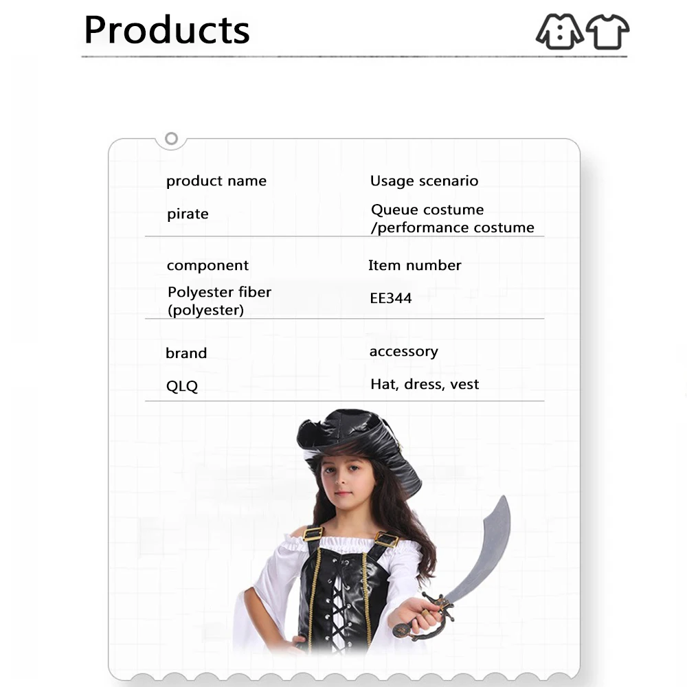 Set di costumi cosplay da pirata per ragazze, festa di Halloween, vestito da marinaio, caccia al tesoro, avventura, gioco di ruolo, abbigliamento da viaggio in mare