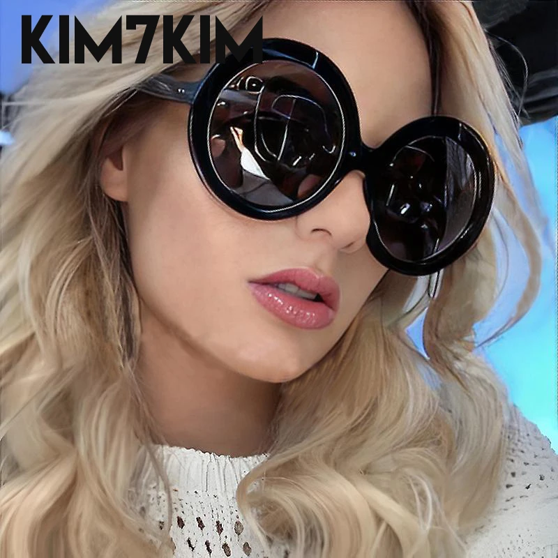 Oversized Round Sunglasses Women 2024 Luxury Brand Design Vintage Windproof Oval Sun Glasses For Female Trendy Big Frame Shades