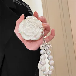 Cute Laser Colorful Camellia Flower Cover for Apple AirPods 1/2/3 Cover Soft White Earphone Case for Airpods Pro 2 Headset Box