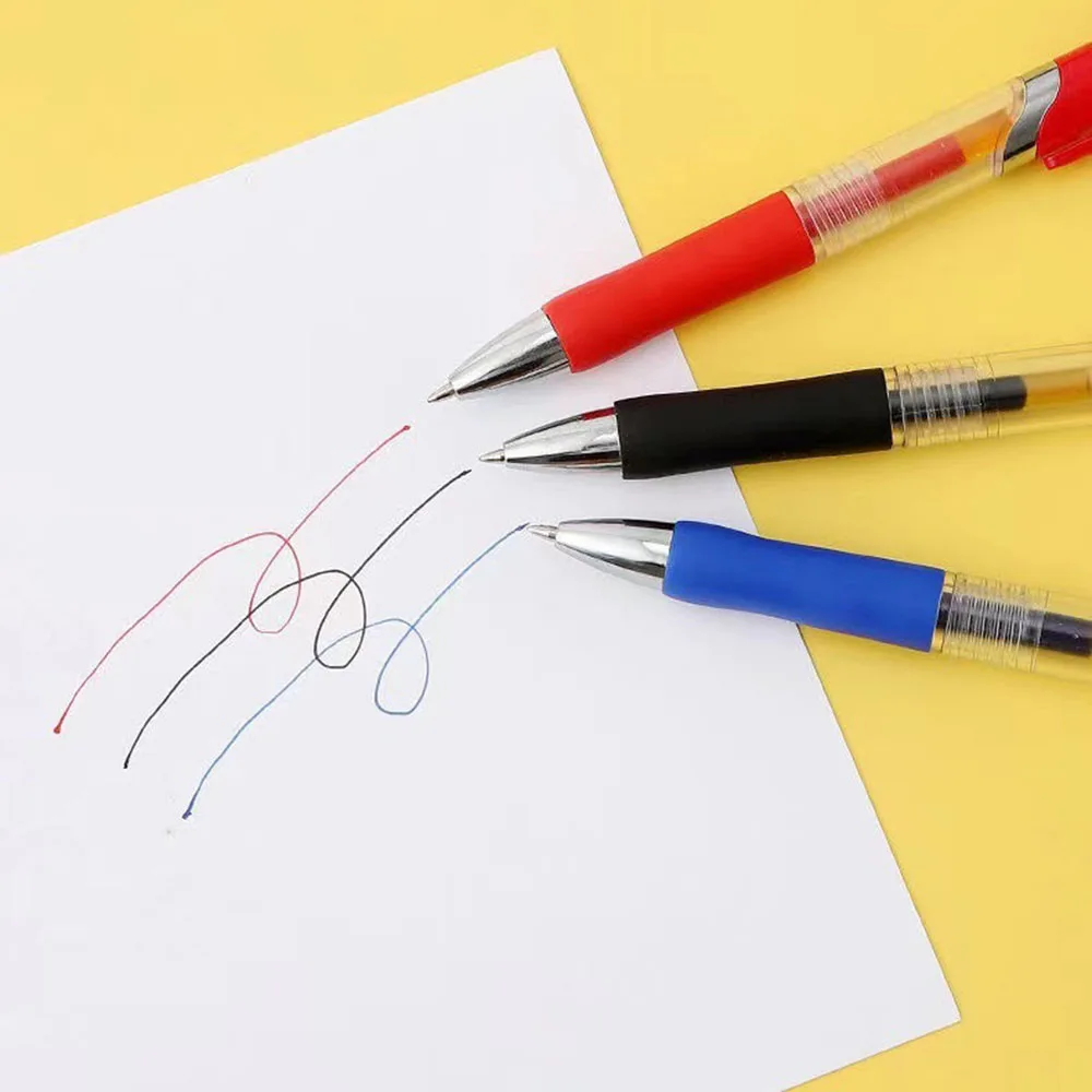 

13Pcs Set Ballpen Retractable Gel Pens Black Red Blue Ink 0.5mm Ballpoint Replaceable Refills Office School Supplies Stationery