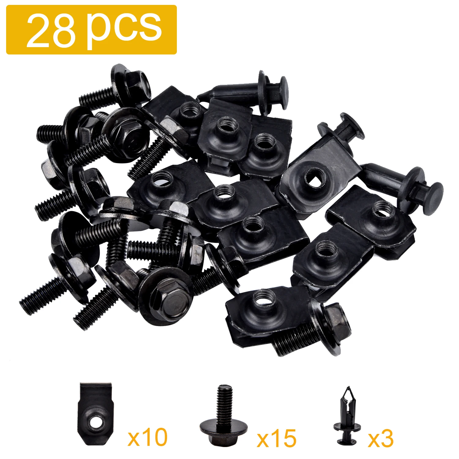 

28Pcs Car Engine Splash Shield Body Bolts Screws Fender Bumper Retainer Clip Rivet Auto Interior Accessories for Nissa Infiniti