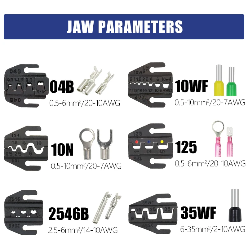 Crimping Pliers YFX-03C Easy Change jaw For Heat Shrink/Open Barrel/Non-Insulated /Ferrule/MC2.5/4/6 ConnectorsTerminals tools