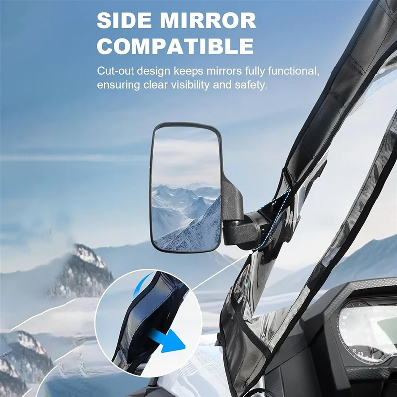 A30P-Soft Upper Doors Soft Window Wind Deflector For Polaris RZRXP 1000/XP Turbo 2014-2023 UTV Soft Cab Enclosure Upper Doors