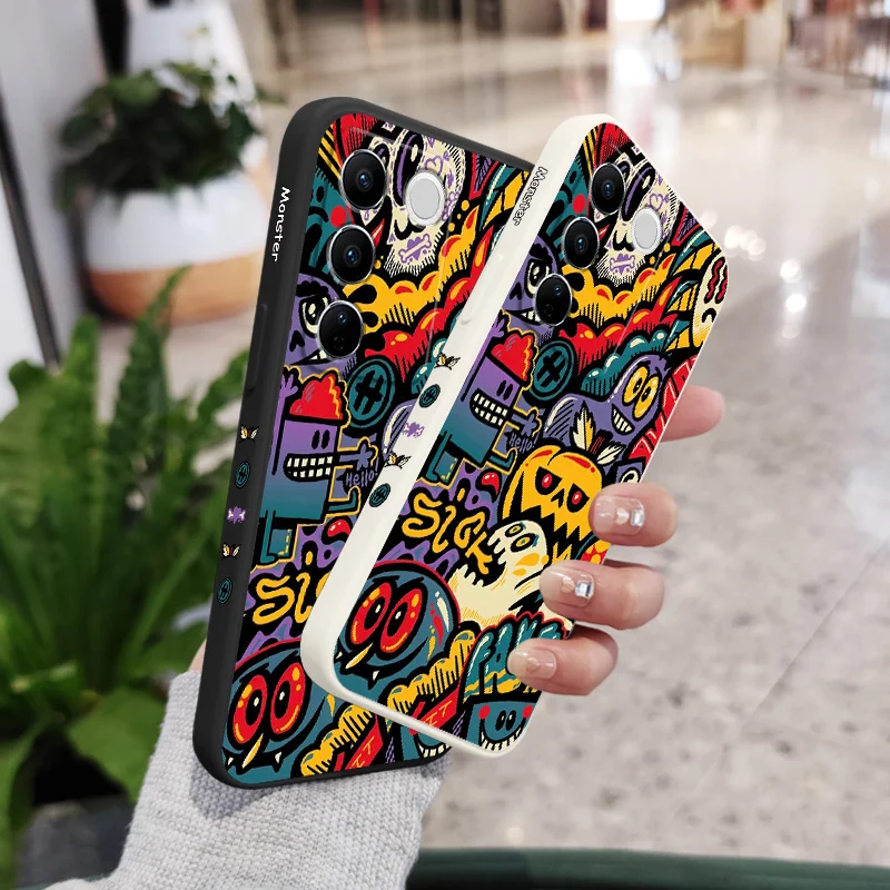 Pumpkin Monster Phone Case For VIVO V30 V29 V29E V27 V27E V25 V25E V23 V23E V21 V20 Y20 Y12 Y21 Y22 Y50 Y35 Y76 Y36 Pro 4G 5G
