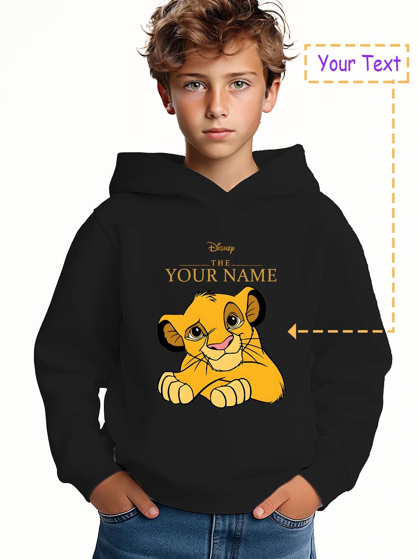 

MINISO This cute Simba hoodie features a playful look from The Lion King, featuring a sophisticated "Disney THE YOUR NAME"