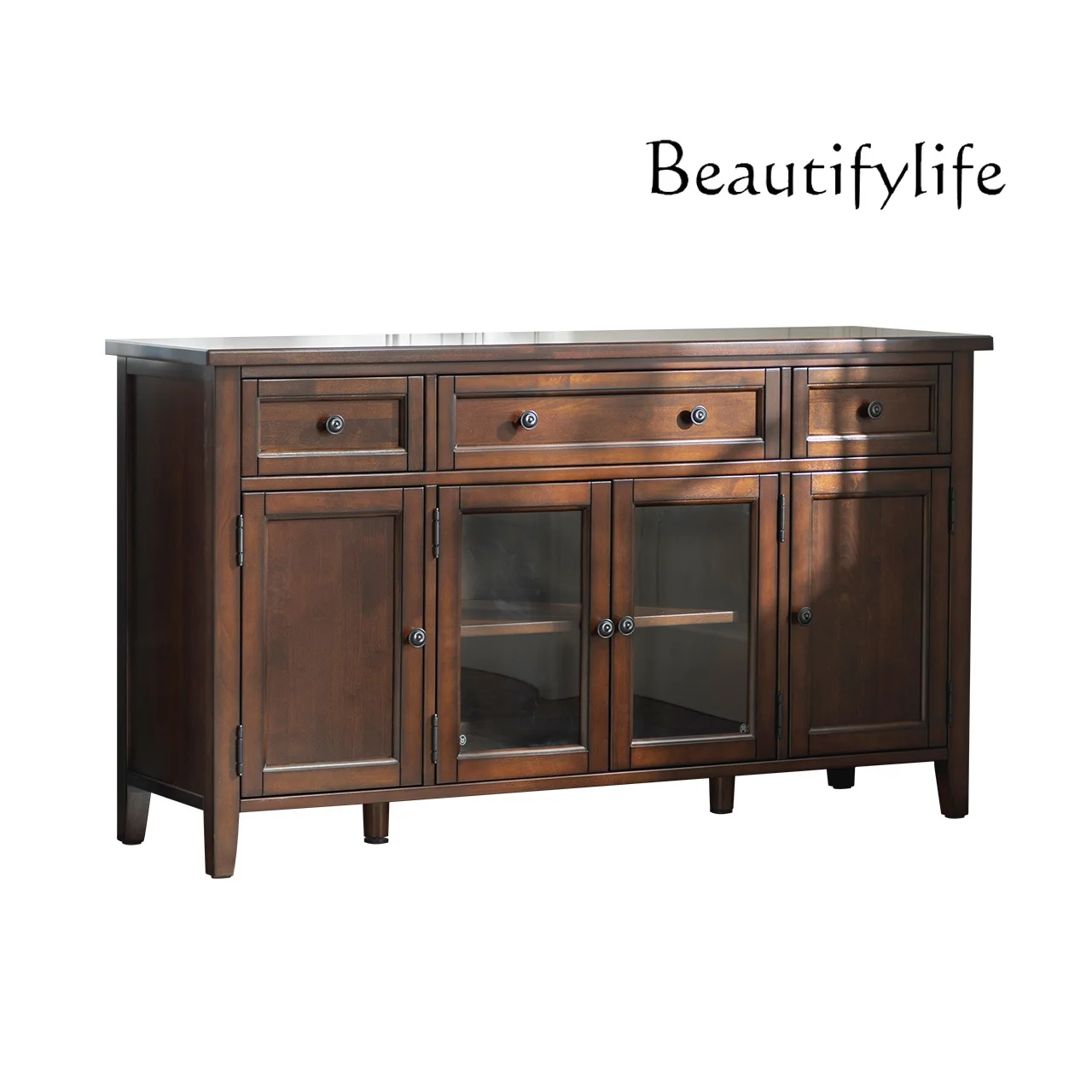 

Simple style American solid wood dining side wine cabinet living room storage kitchen cupboard furniture