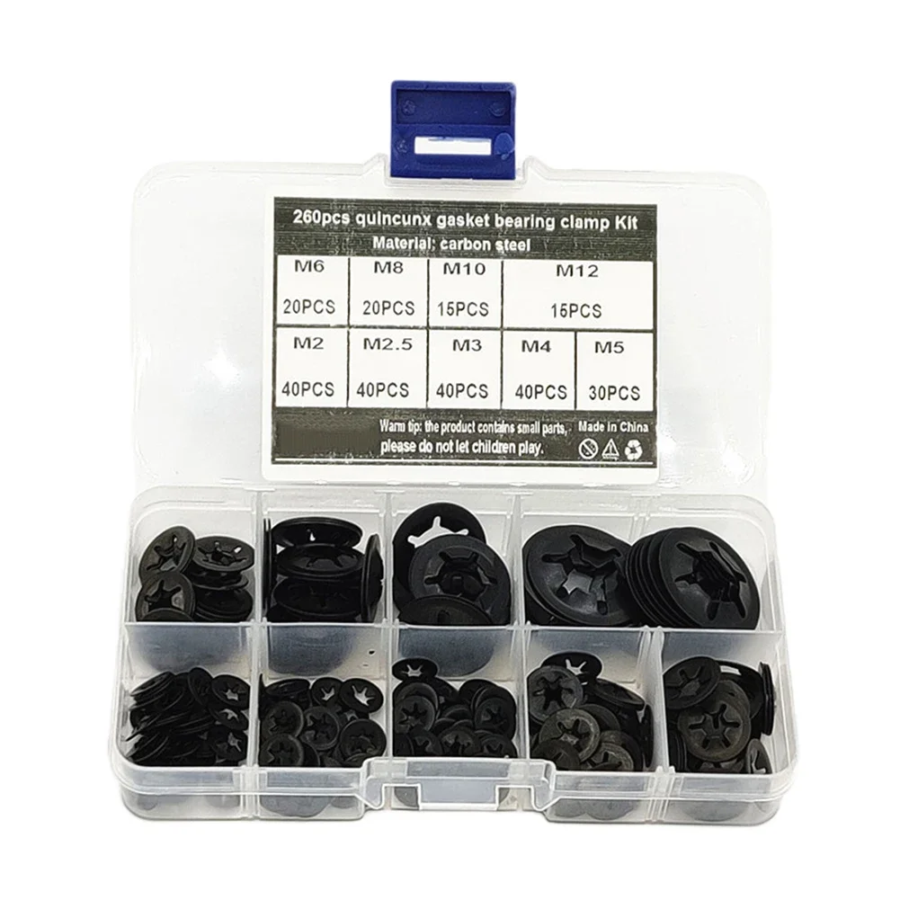 Quality 260pcs Internal Tooth Lock Washer Set For Secure Fastening  -reliable Household Hand Power Tool Accessories