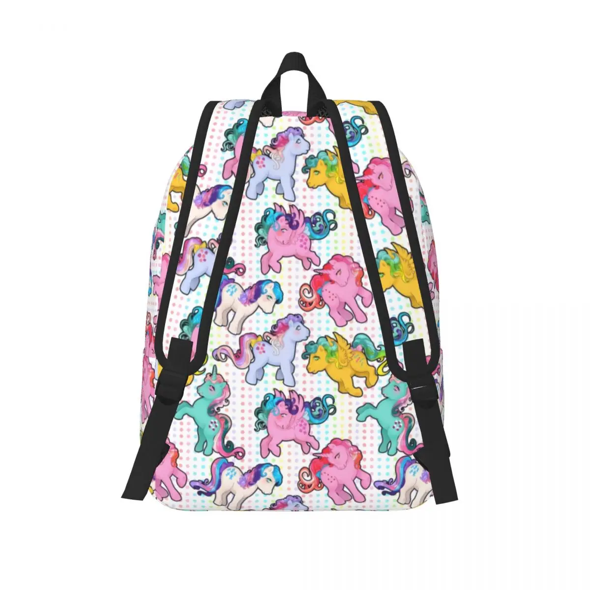 Twinkle Eye G1 Ponies Rucksack My Little Pony Girl Boy Adjustable Strap For School Back To School Gift Multi Compartment Bookbag